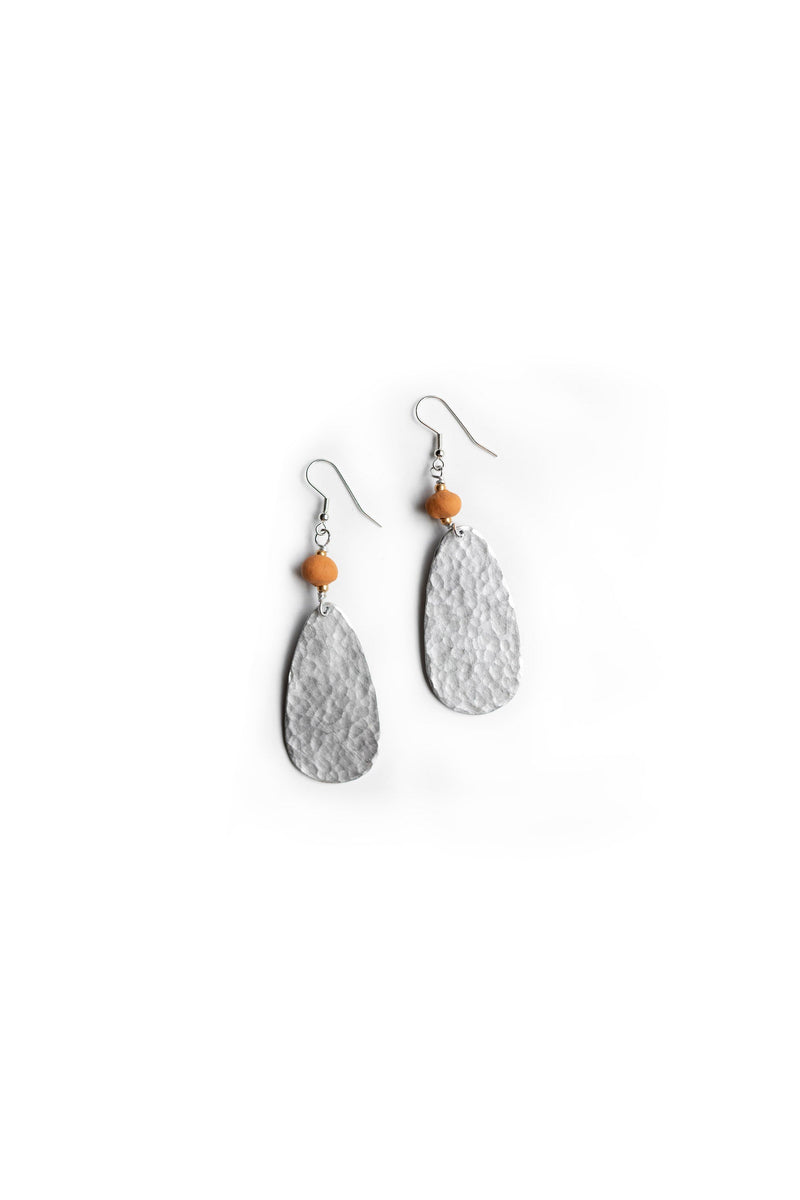 Ellipse Hammered Aluminum  Earring