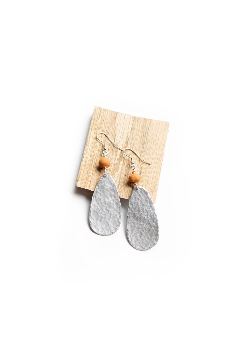 Ellipse Hammered Aluminum  Earring