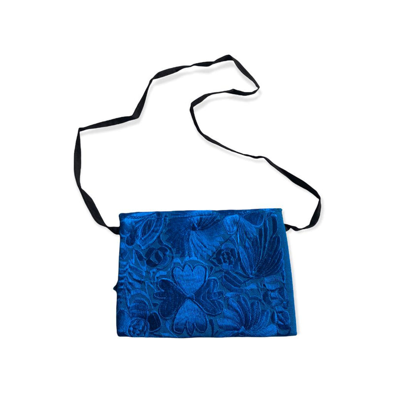 Hand Embroidered Daniela Clutch in Cobalt Blue