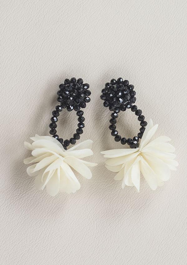 Handmade Black Ocean Tide Earrings