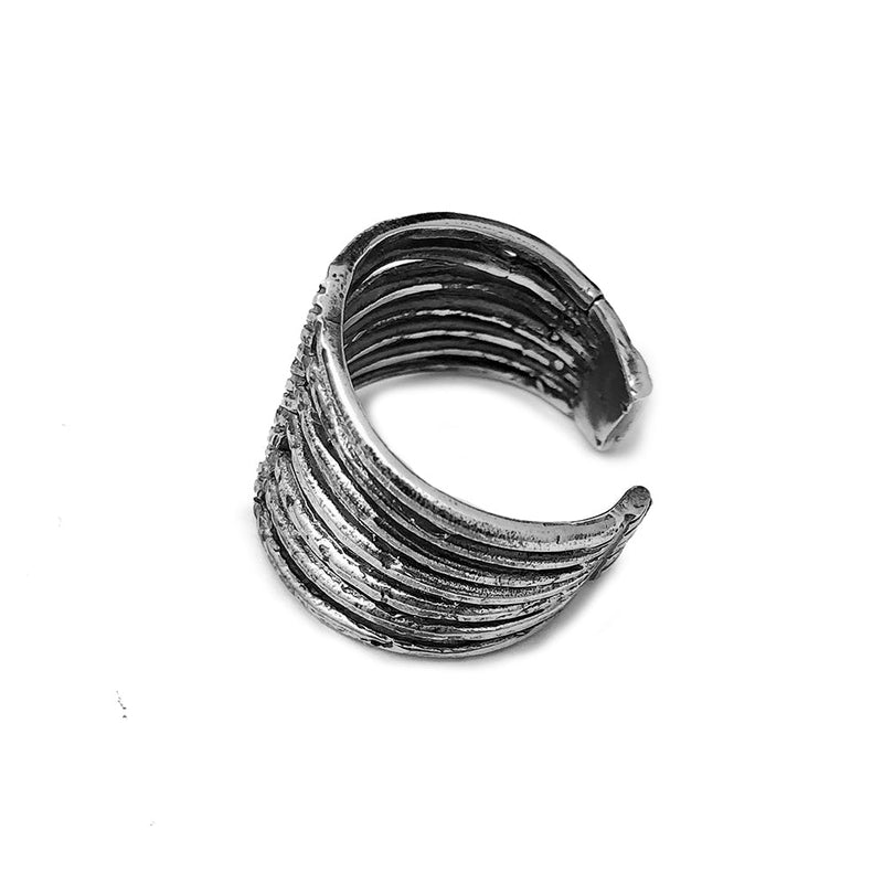 Oval Basket Silver Ring