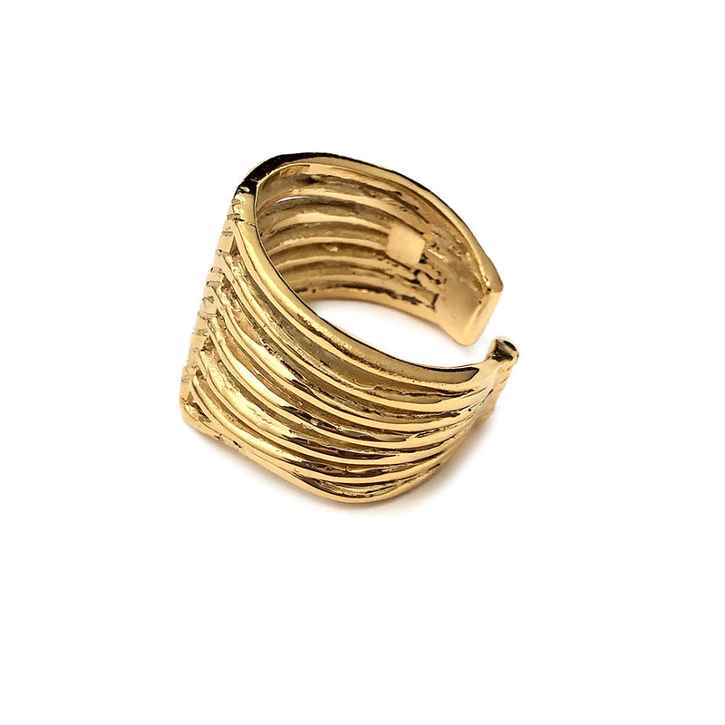Oval Basket Gold Ring