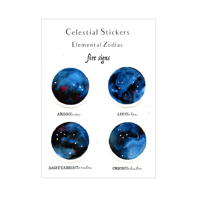 Fire Signs Celestial Sticker Pack