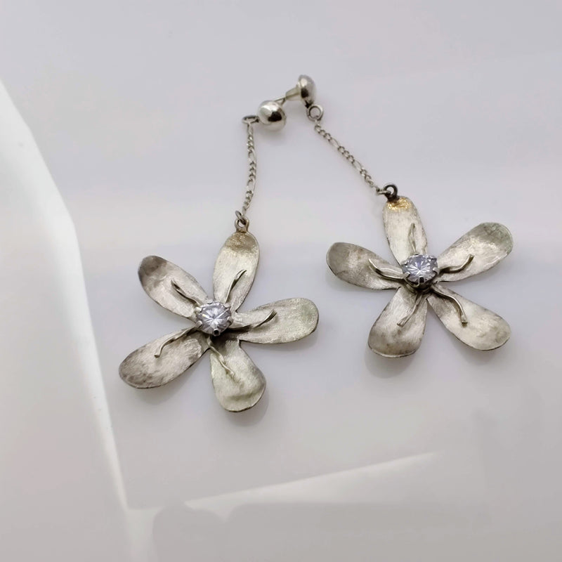 Coffee Flower- Handmade- 950 Silver- Coffee Flower Earrings