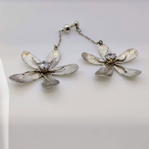 Coffee Flower- Handmade- 950 Silver- Coffee Flower Earrings