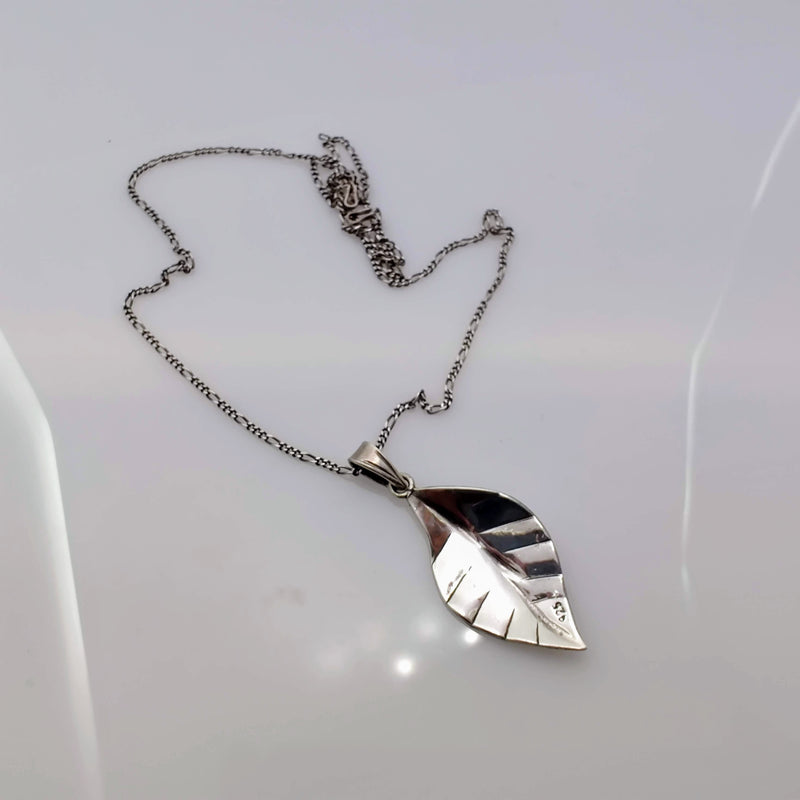 Coffee Blossom- Handmade- 950 Silver- Coffee Leaf Pendant and Chain