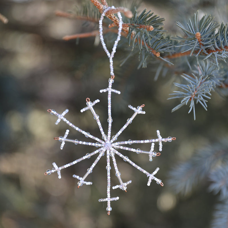Beaded Snowflake Ornament, 12 Point