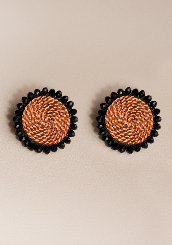 Handmade Small Black Circle Earrings