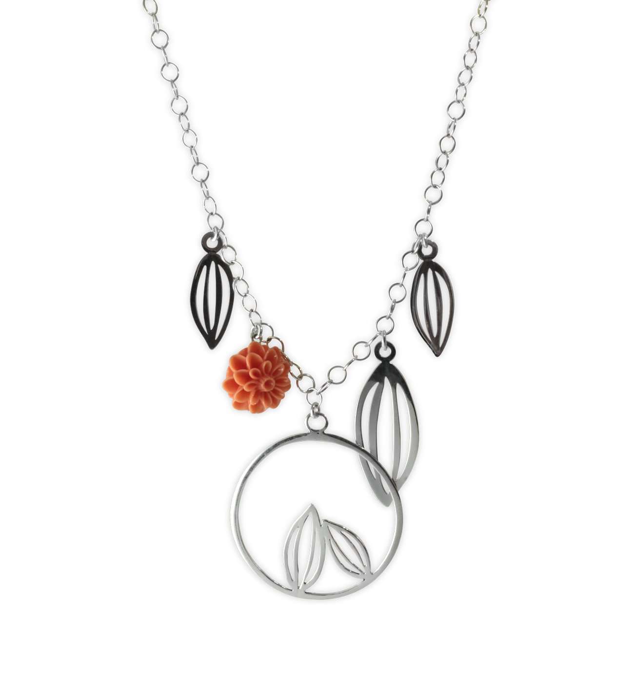 Studio Boutique.- Dahlia Bouquet Necklace in Sterling Silver