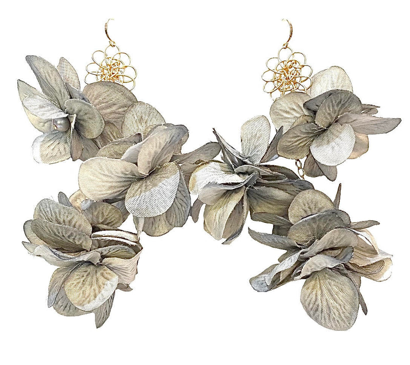 Peri Gray Multi-Floral Earrings