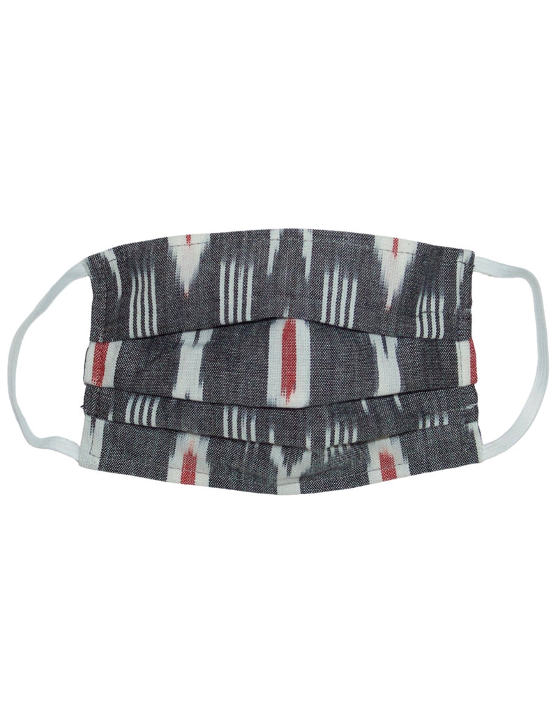 Grey with Red Cotton Face Mask