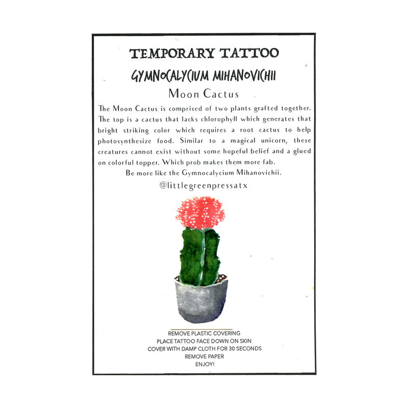 Gymnocalycium Mihanovichii Temporary Tattoo