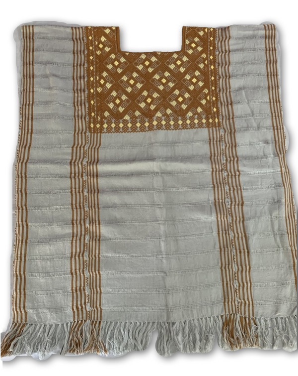 Dyed Huipil with Brocade