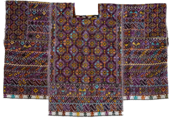 Wool Huipil with Cotton Embroidery