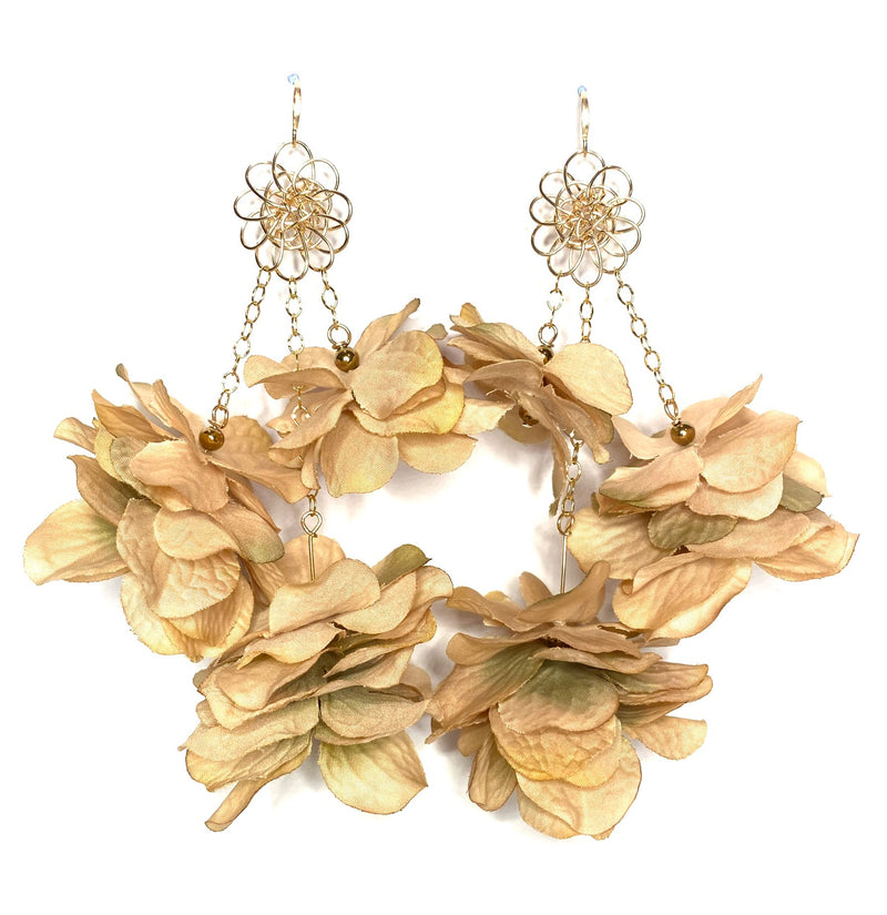 Handmade Designer Peri Sand Multi-Floral Earrings