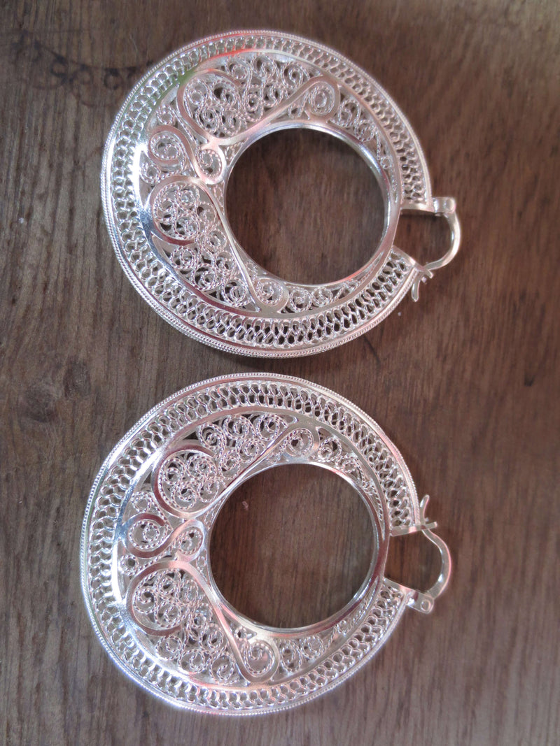 Imperial Candonga Filigree Earrings in Silver