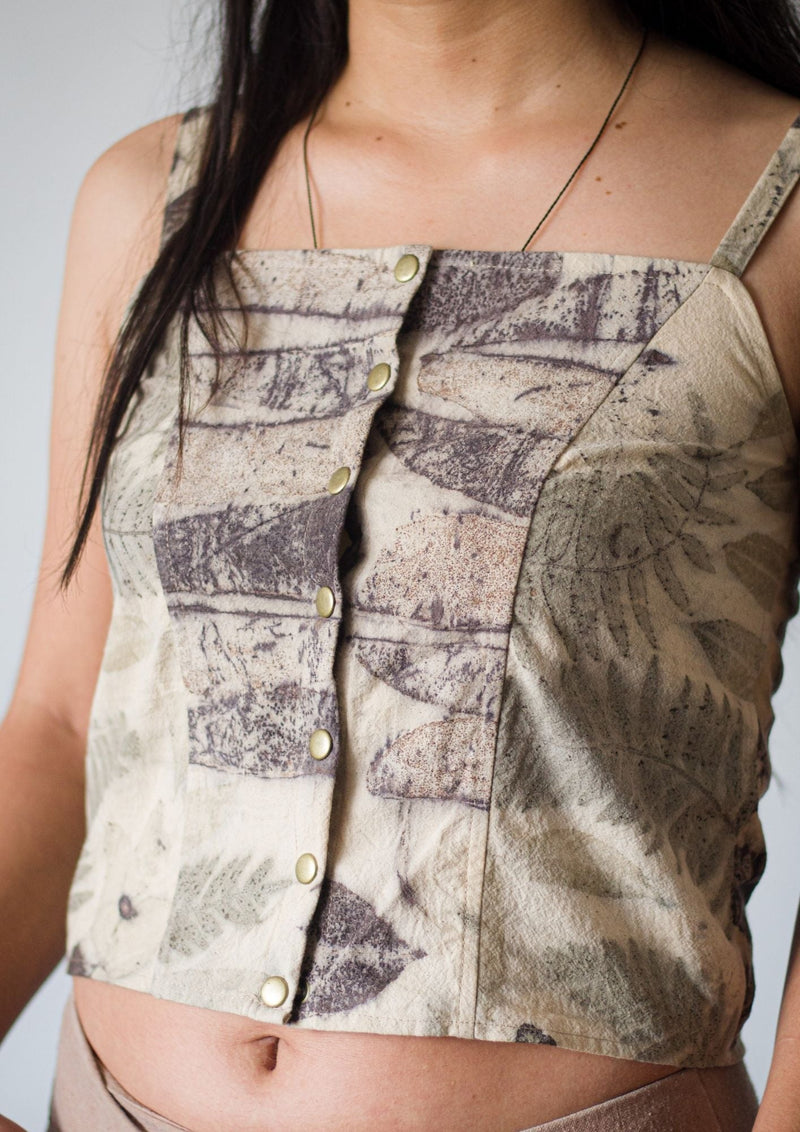 Strapped Top with Eucalyptus Design