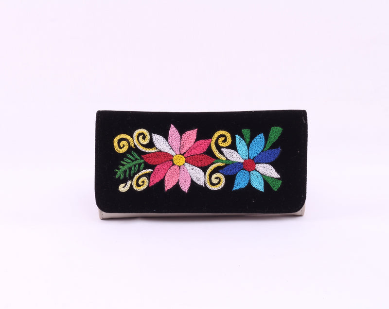 Hand Embroidered Juchitán Leather Wallet