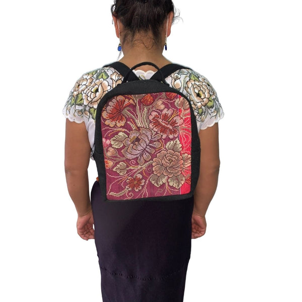 Embroidered Silk Backpack