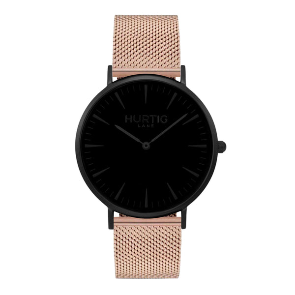 Lorelai Stainless Steel Watch All Black & Rose Gold