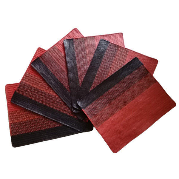 Terracotta and Black Rectangular Placemats Set of 6