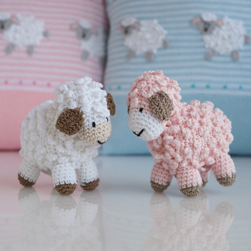 Hand Knitted in Crochet Pink Little Lamb