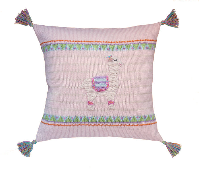 Hand Knitted Llama 12" Pillow
