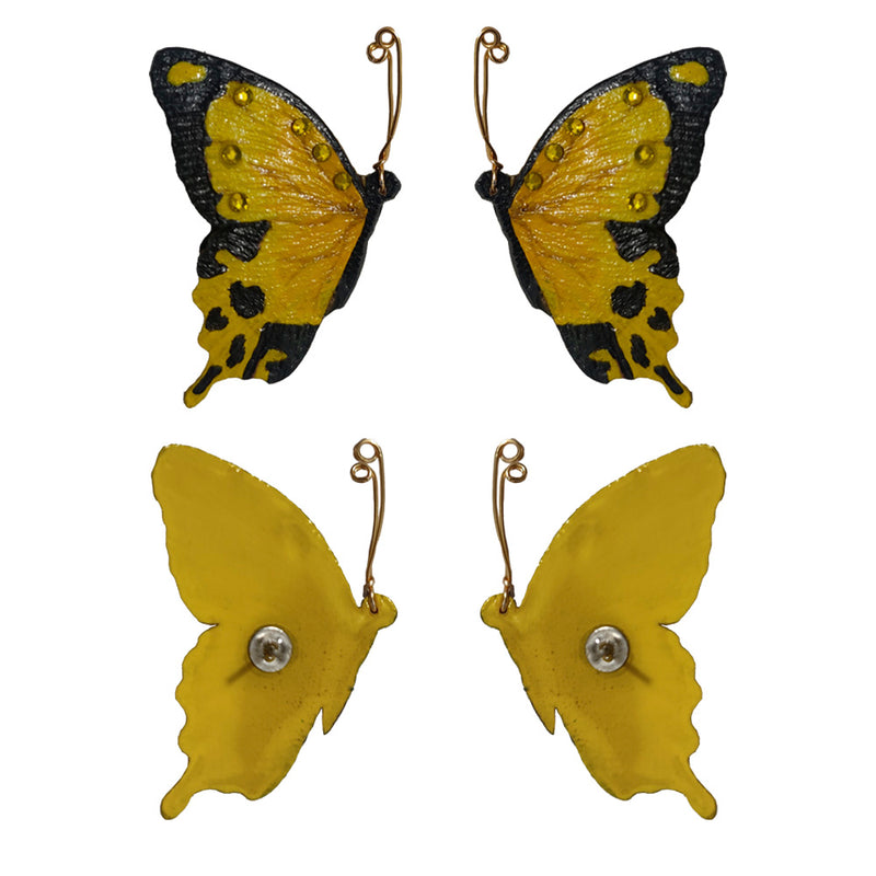 Medium Yellow Butterfly Earrings