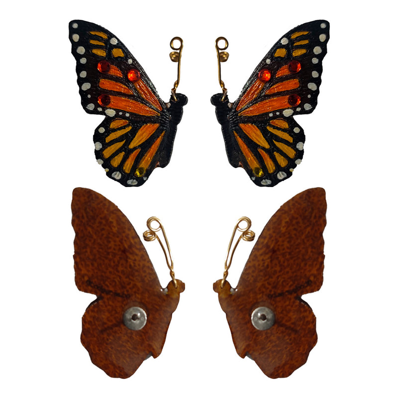 Aretes Mariposa Monarca Media