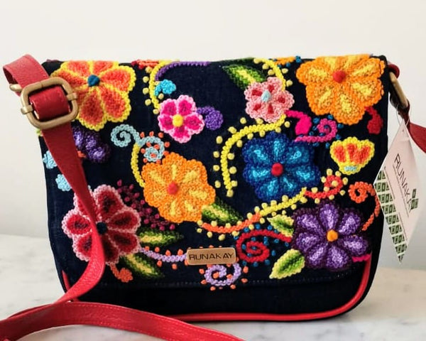 Hand Embroidered Mini Flower Purse