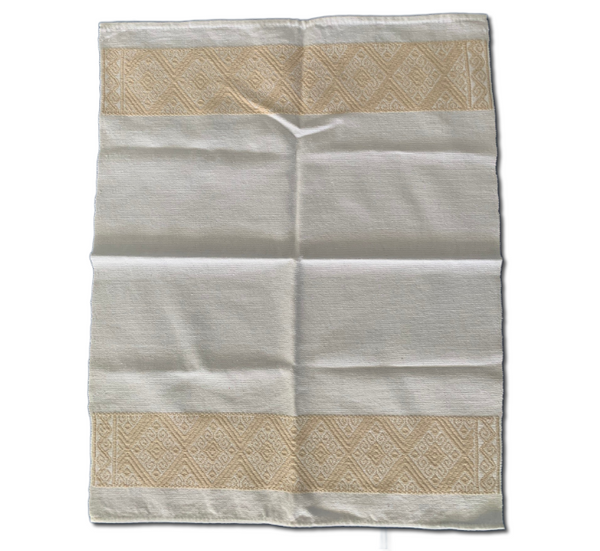 White Brocade Tablecloth
