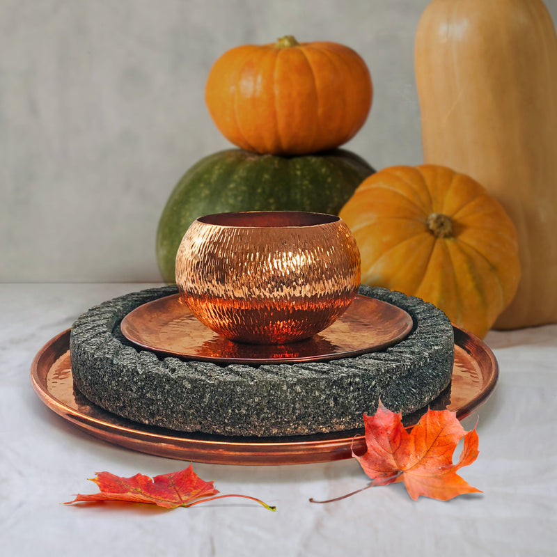 Hammered Copper Metzi Candle Holder