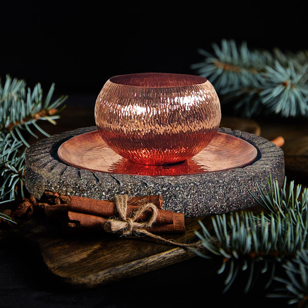 Hammered Copper Metzi Candle Holder