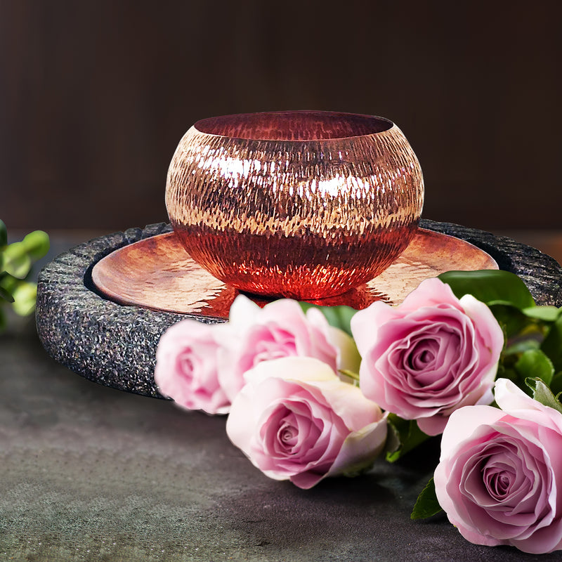 Hammered Copper Metzi Candle Holder