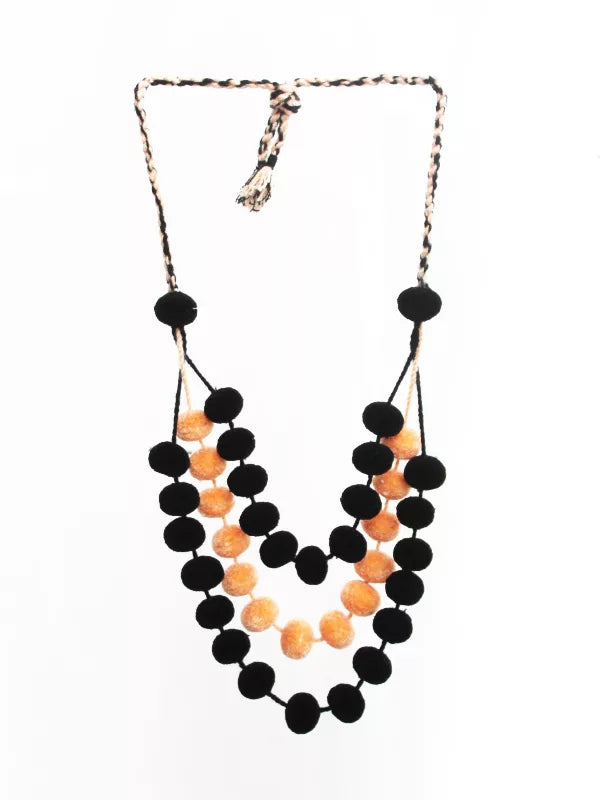 Triple Pom Pom Necklace. Mixt Copot