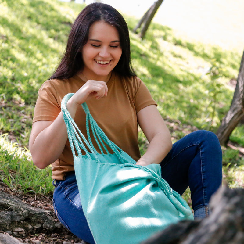 Aqua Bag Hand-Woven in Loom