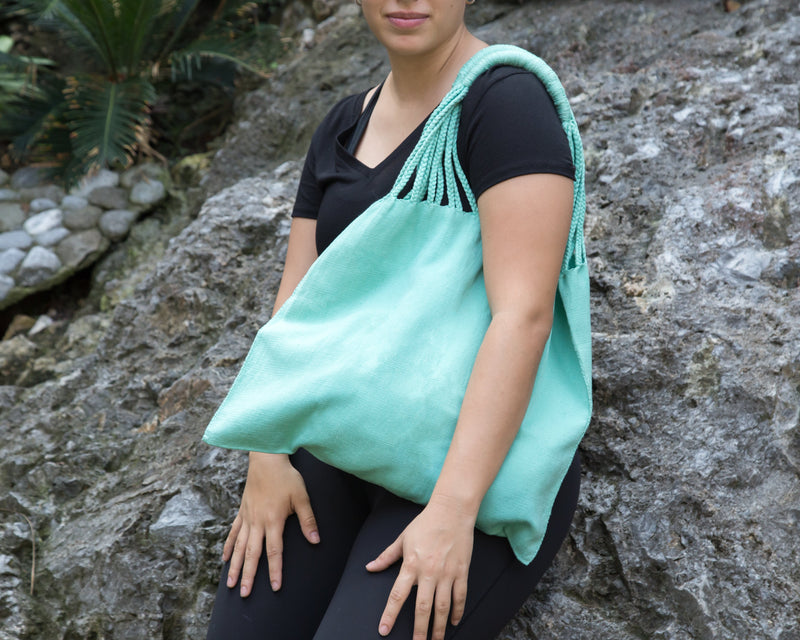 Aqua Bag Hand-Woven in Loom