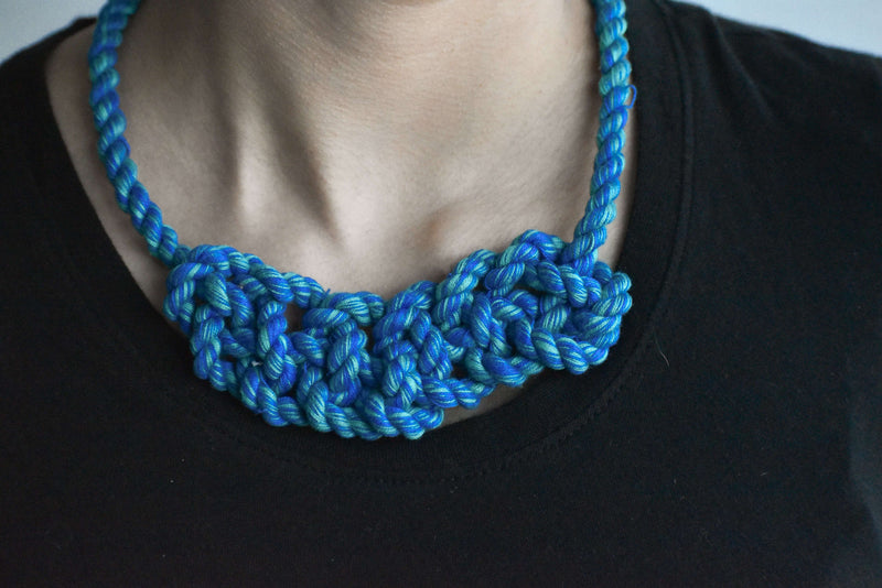 Handmade Bright Blue Teal Necklace