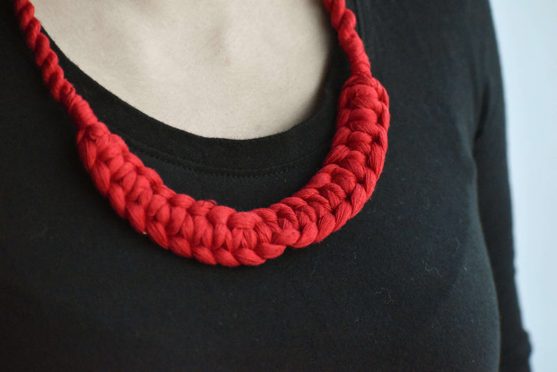 Handmade Bright Red Necklace