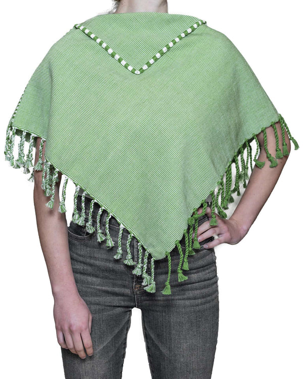 Green & White MaÃ±anita Hand-Woven in Loom