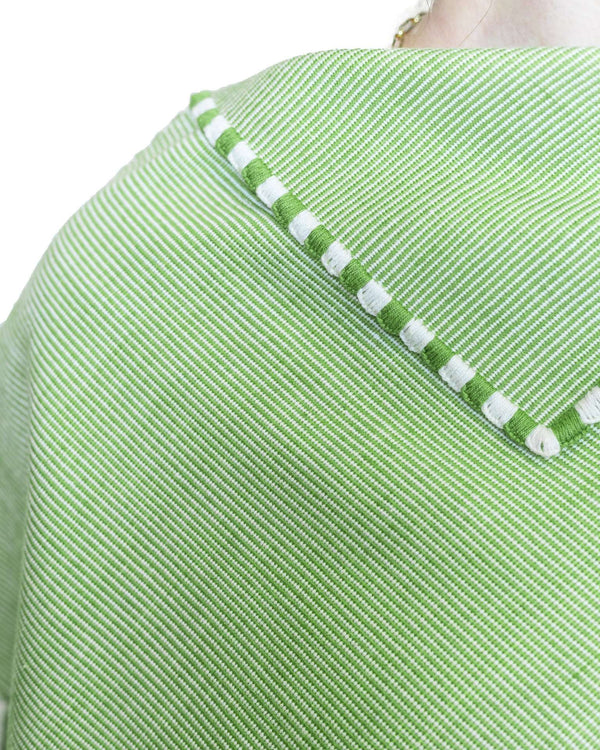 Green & White MaÃ±anita Hand-Woven in Loom