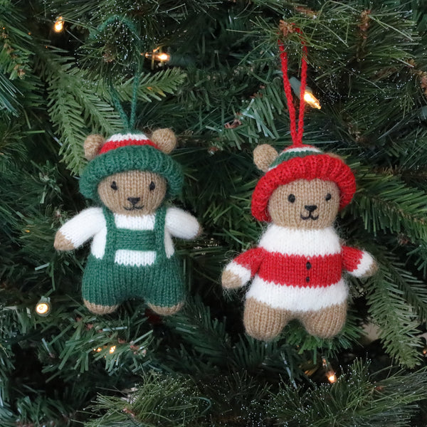Swiss Christmas Bears Ornaments - Set of 2