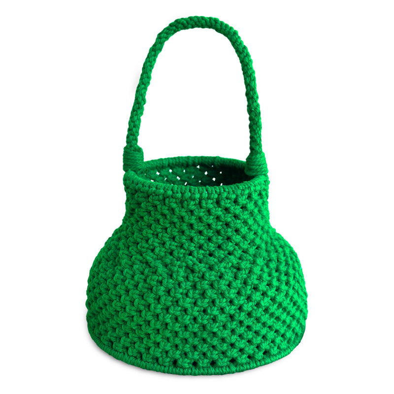 Petite Naga Macrame Bucket Bag, in Green