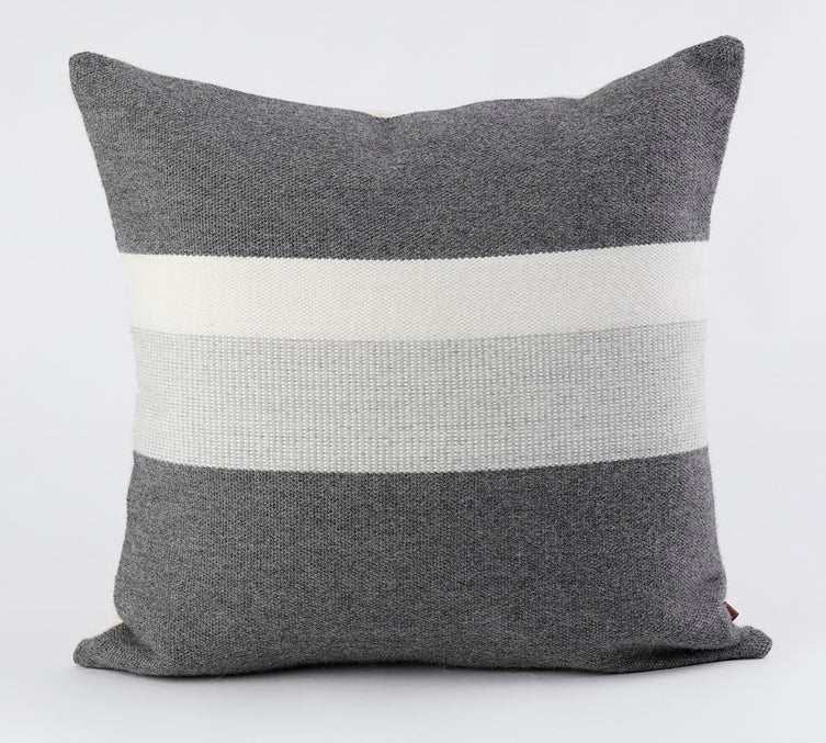 Alpaca Silver Pillow Cover in Ivory and Grey