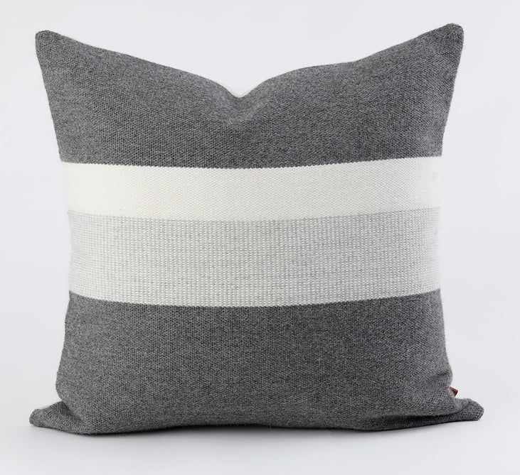 Alpaca Silver Pillow Cover in Ivory and Grey