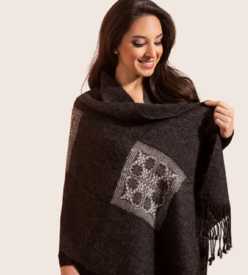 Felix Textured Loom Woven Alpaca Pashmina