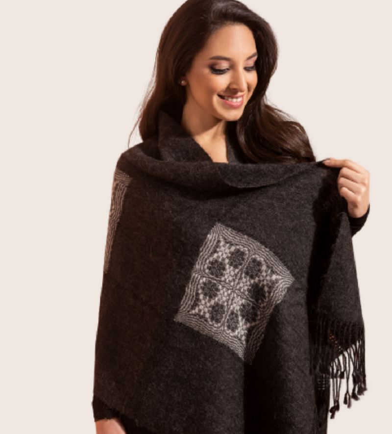 Felix Textured Loom Woven Alpaca Pashmina