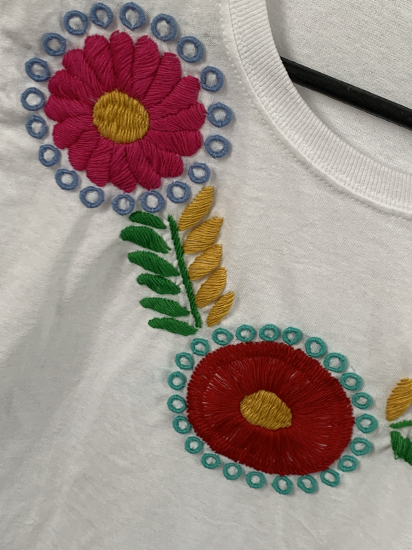 Hand Embroidered Cotton T-Shirt