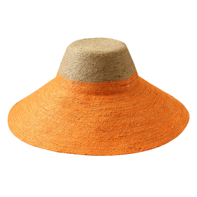 Riri Duo Jute Straw Hat, in Pumpkin Orange