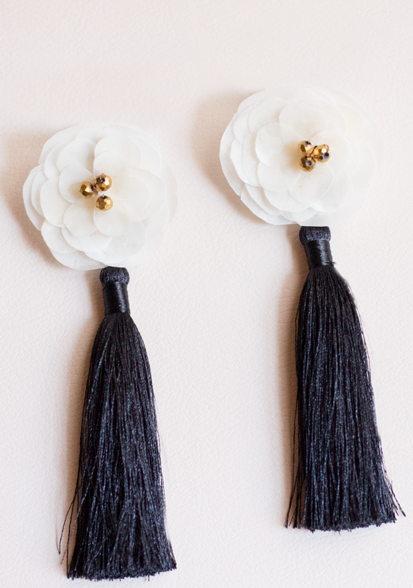 Handmade Black Rose Earrings